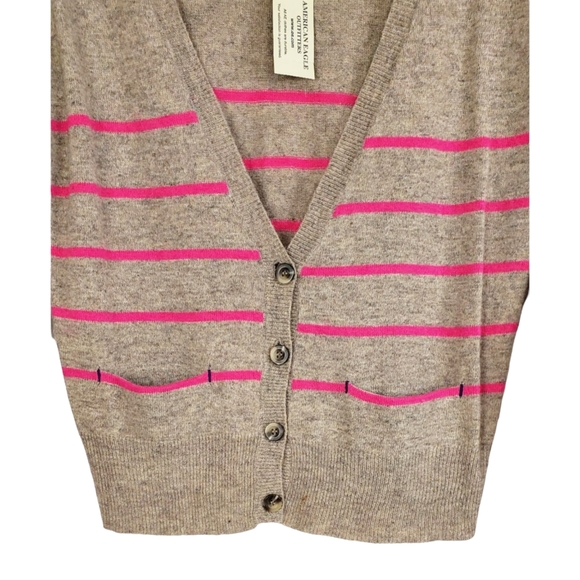 NWT American eagle outfitters wool rabbit hair striped longsleeve cardigan small - Picture 5 of 11